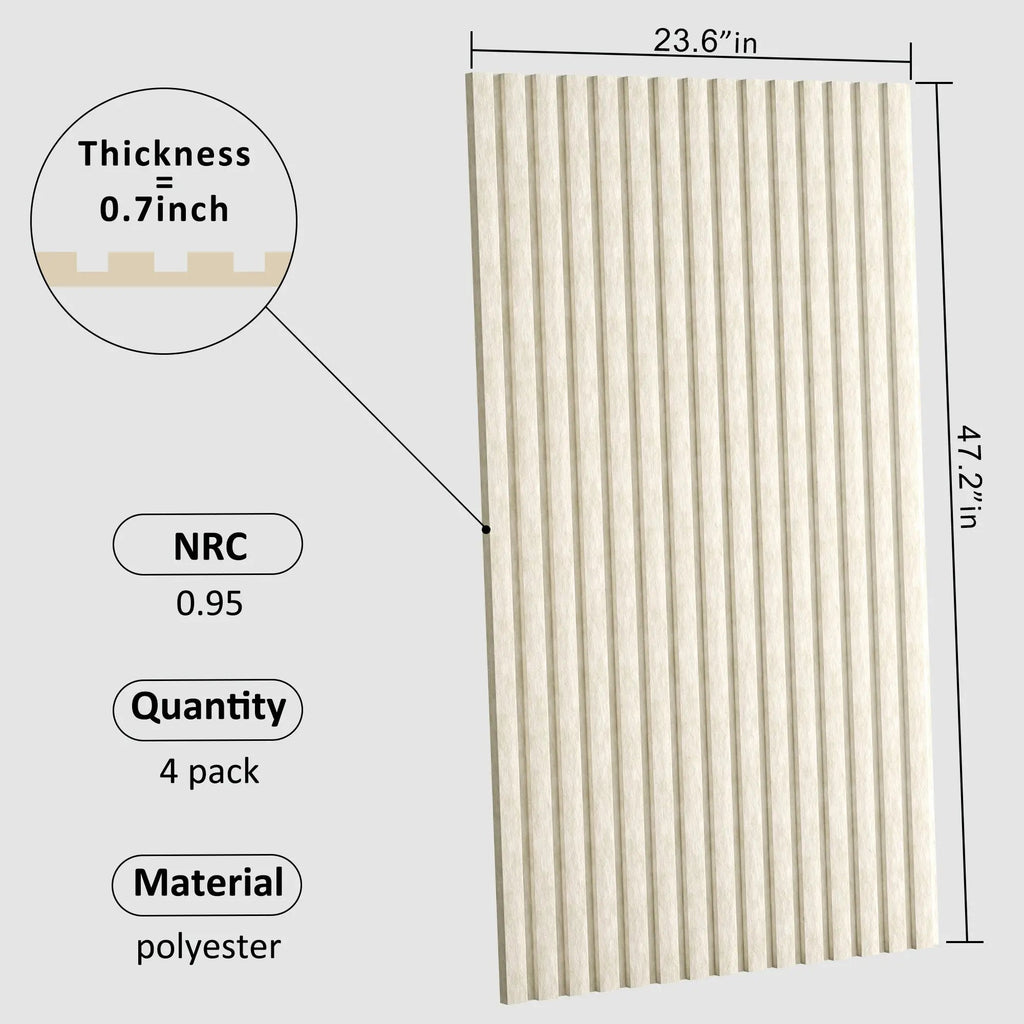 Acoustical 100% Polyester Wall Panel, 48x24x0.7 Sound Proof Wall Panels