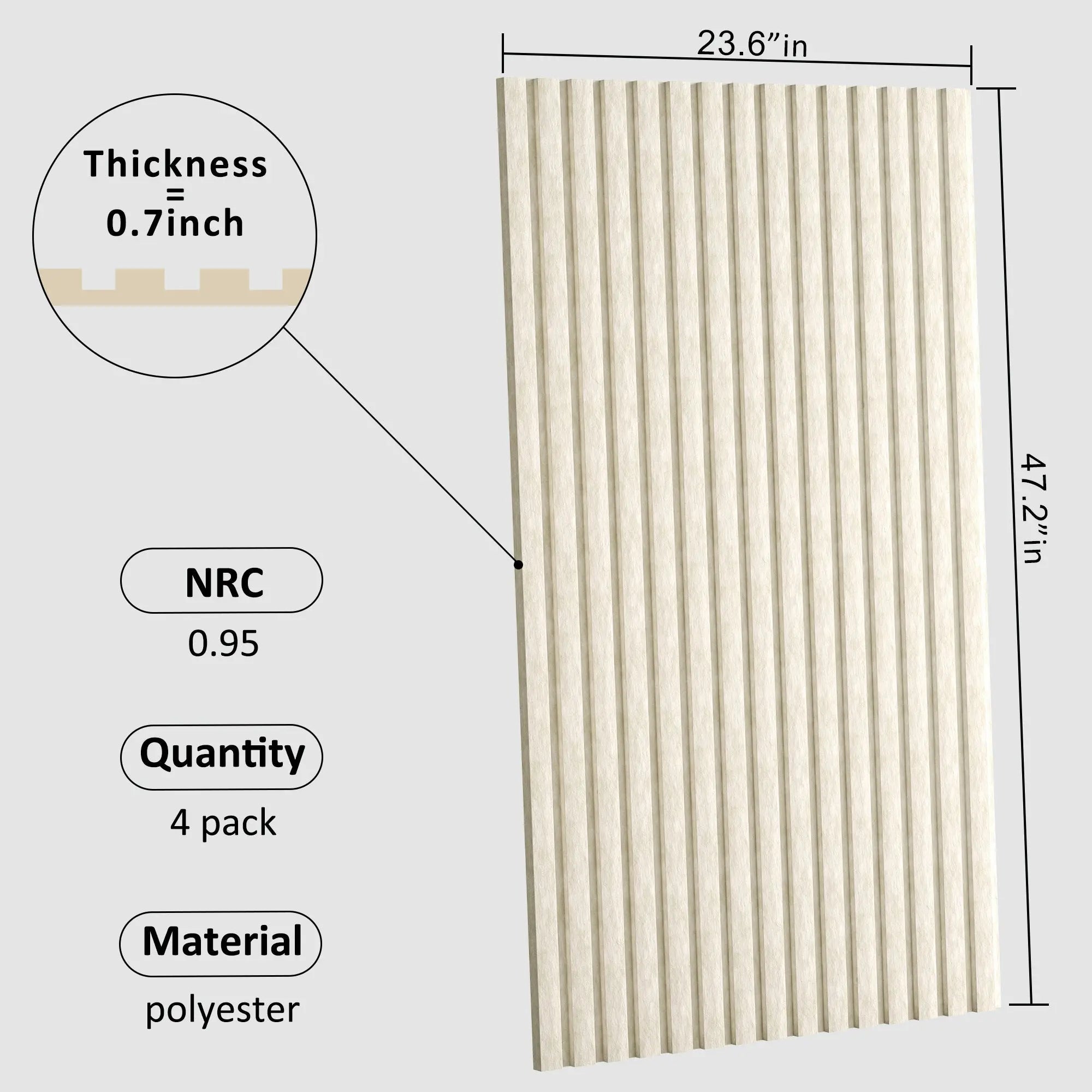 Acoustical 100% Polyester Wall Panel, 48x24x0.7 Sound Proof Wall Panels