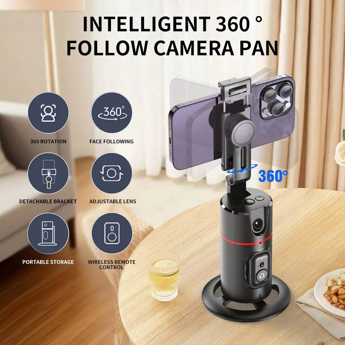 Selfieshow P02 Gimbal 360 Rotation AI Tracking Stabilizer