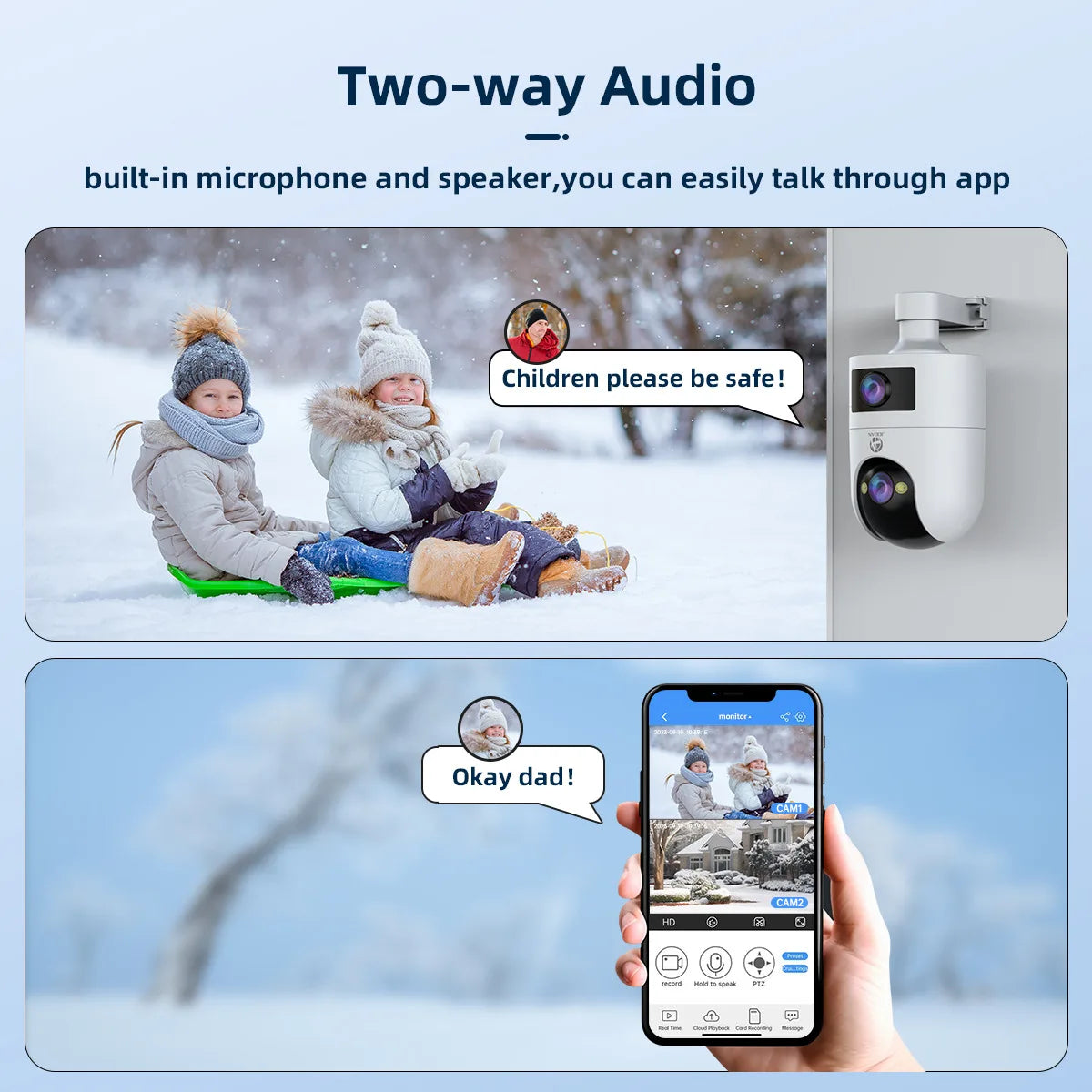 JOOAN 4K 6MP HD  PTZ Camera Outdoor Dual Lens Dual Screen AI Tracking 5G WIFI IP Camera Security CCTV Video Surveillance Cameras