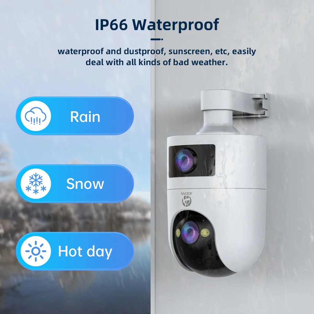 JOOAN 4K 6MP HD  PTZ Camera Outdoor Dual Lens Dual Screen AI Tracking 5G WIFI IP Camera Security CCTV Video Surveillance Cameras