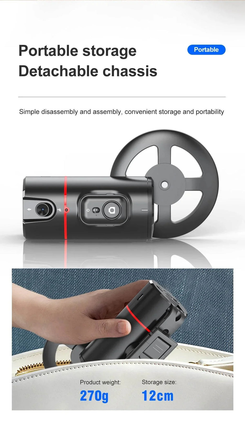 Selfieshow P02 Gimbal 360 Rotation AI Tracking Stabilizer