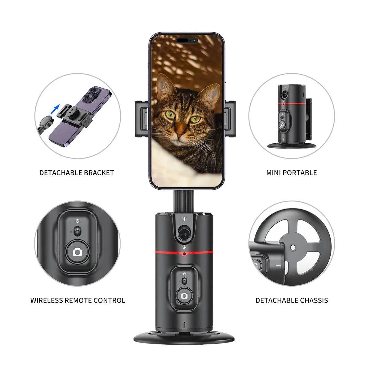 Selfieshow P02 Gimbal 360 Rotation AI Tracking Stabilizer