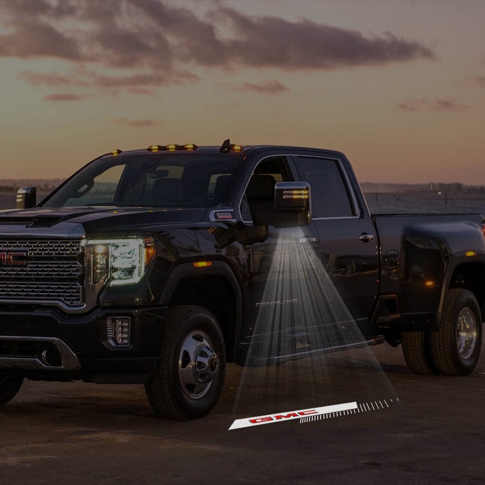 GMC Sierra Premium Side Wing Mirror Puddle Lights Multiple Designs 2015-2026