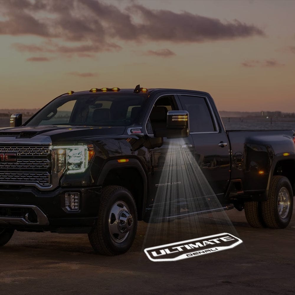 GMC Sierra Premium Side Wing Mirror Puddle Lights Multiple Designs 2015-2026